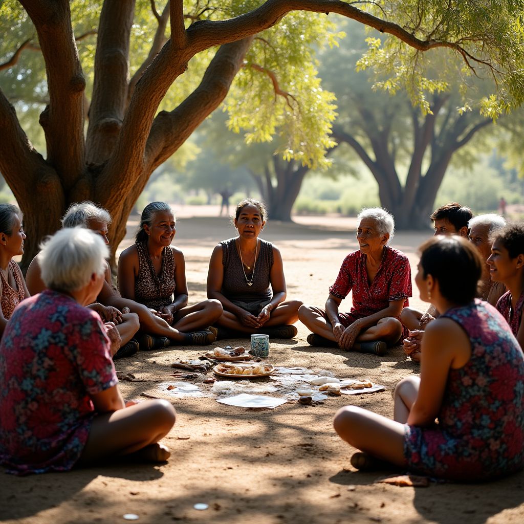 Elders gathering for cultural knowledge exchange