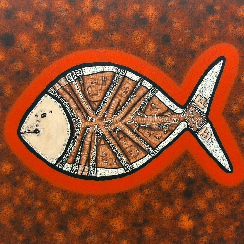 Traditional bark painting from Arnhem Land