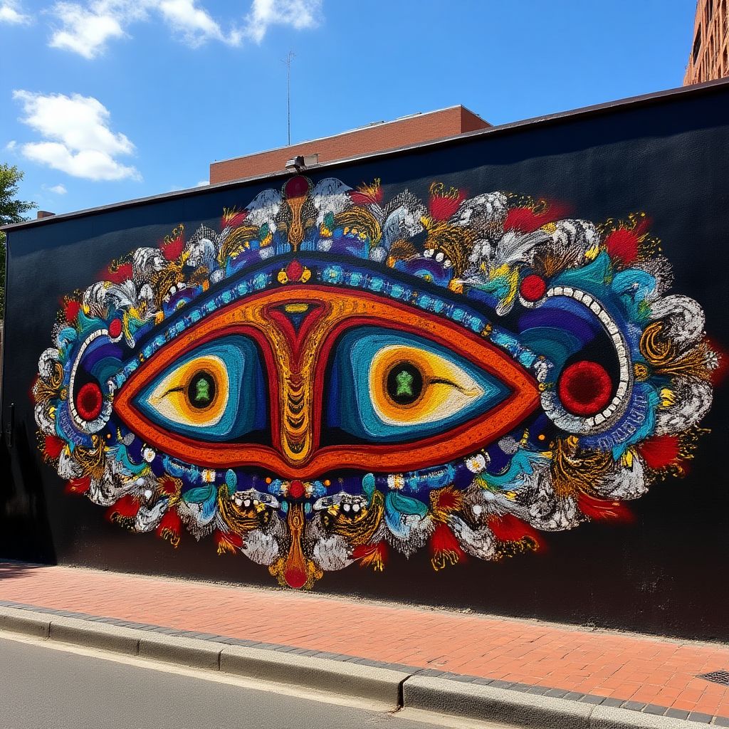 Urban Indigenous street art mural
